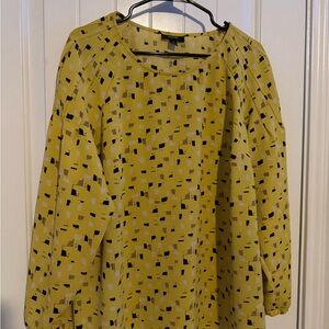 Yellow Geometric Pattern Blouse